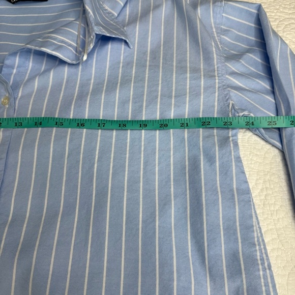 Zara Light Blue and White Striped Shirt 100% Cotton - Picture 7 of 9